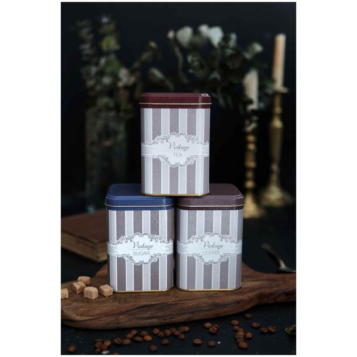 Square Metal Canister Set – 87x87x125 mm (Set of 3) Elegance Elegance Design